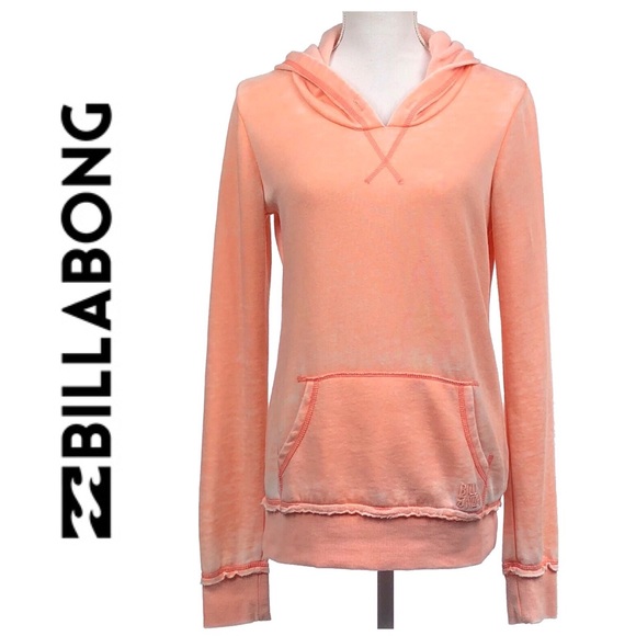 Billabong Tops - BILLABONG | Peach Raw Edge Hoodie